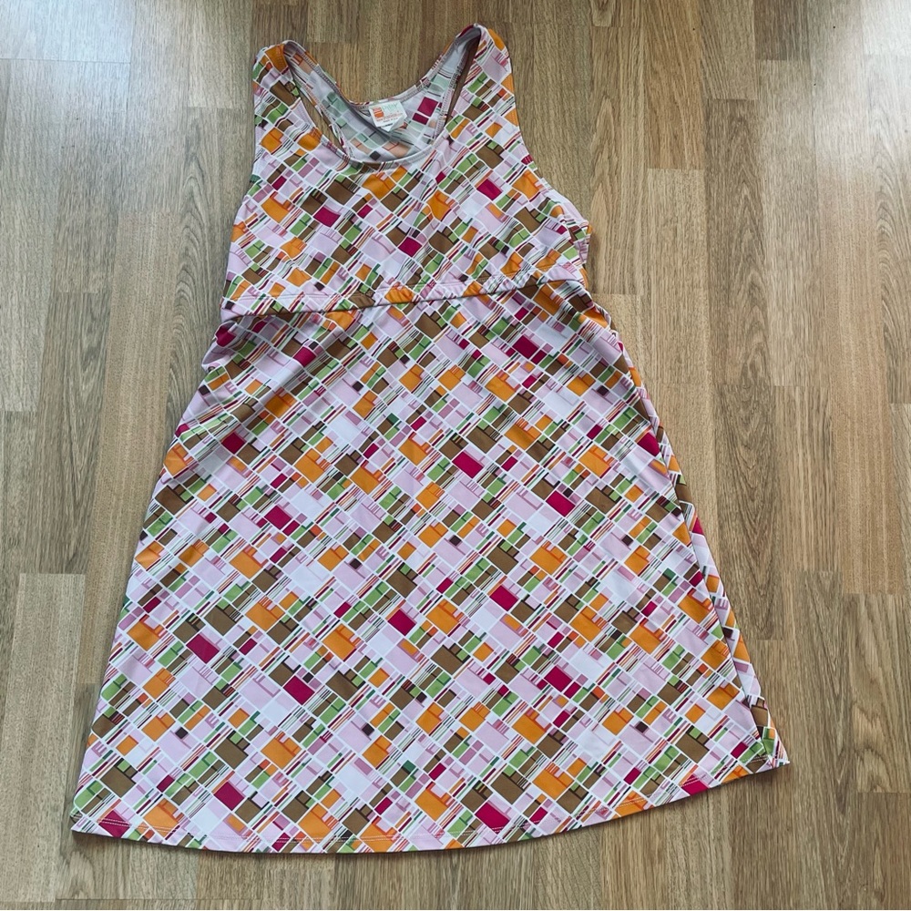 Spunkwear Women's Racer Back Dress With Built In Shelf Bra Size Large